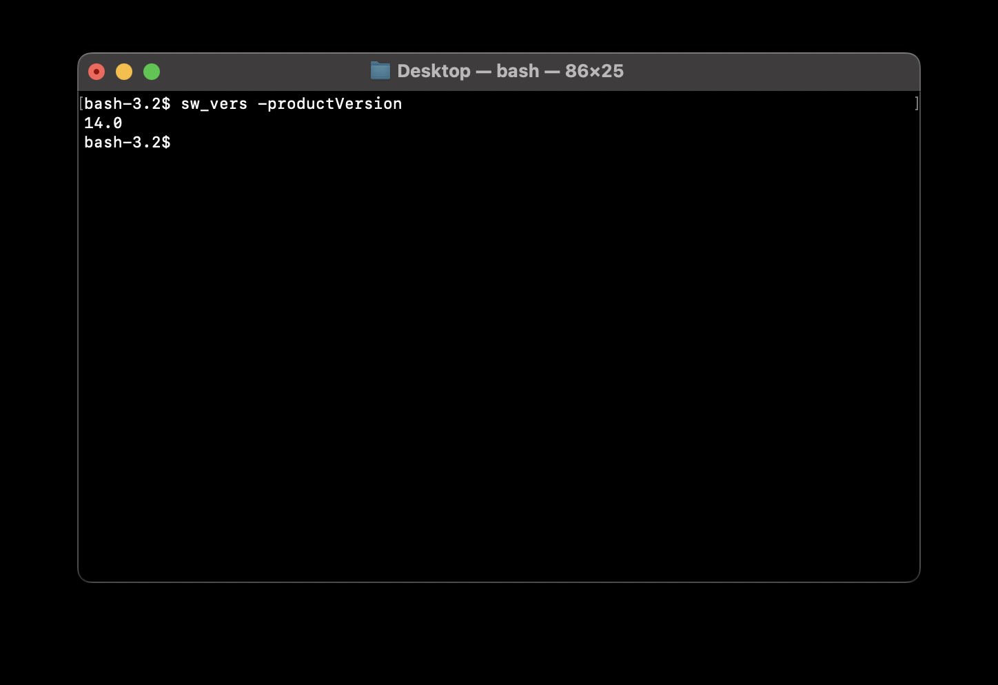 macOS Bash Shell Know OS Version Number Example